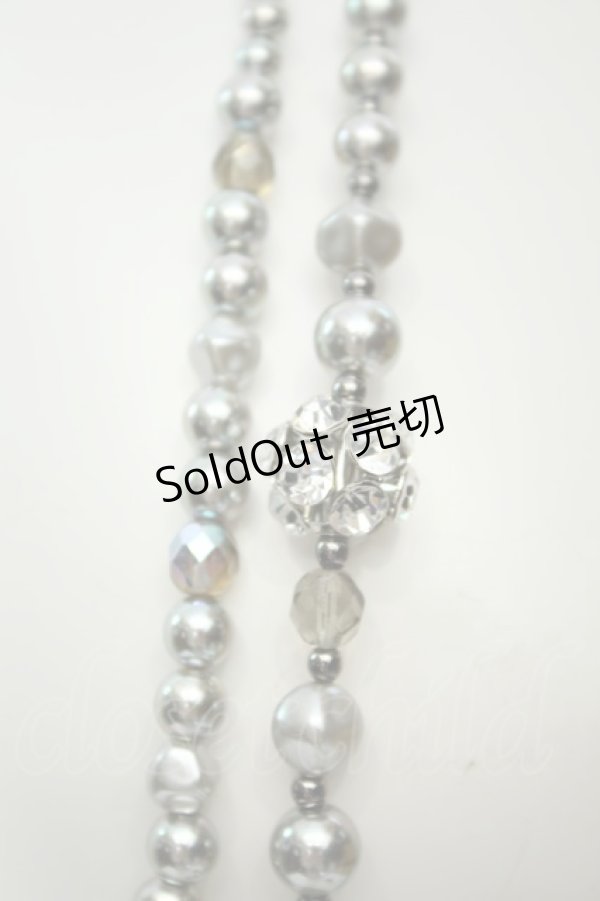 画像2: axes femme / パールリボンネックレス  クロ O-26-02-06-1016-AX-AC-OW-OS (2)