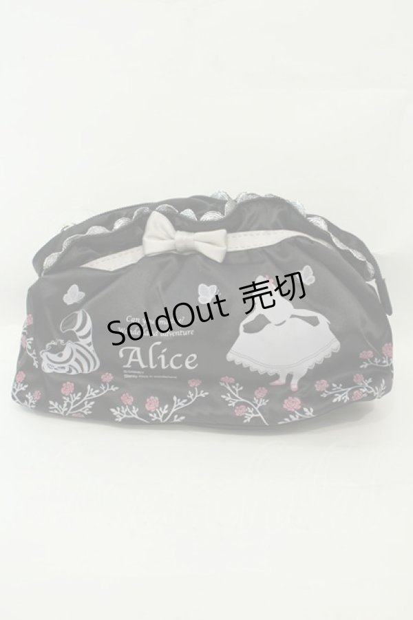 画像1: axes femme / DISNEYアリスコラボポーチ  クロ O-26-02-06-1156-AX-ZA-OW-OS (1)