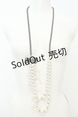 画像: axes femme / コード使いパールネックレス  シロ O-26-02-06-1017-AX-AC-OW-OS