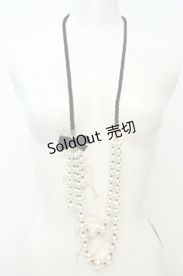 画像1: axes femme / コード使いパールネックレス  シロ O-26-02-06-1017-AX-AC-OW-OS (1)