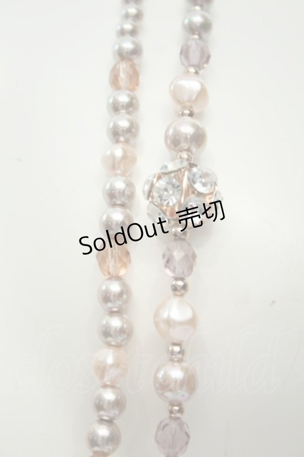 画像2: axes femme / パールリボンネックレス  ピンク O-26-02-06-1019-AX-AC-OW-OS (2)