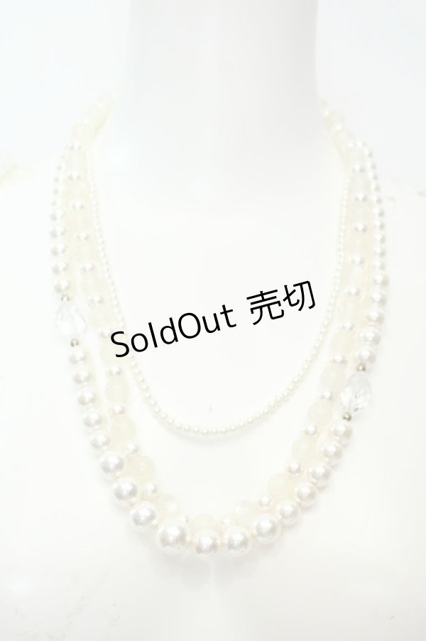 画像1: axes femme / パール三連ネックレス  シロ O-26-02-06-1003-AX-AC-OW-OS (1)