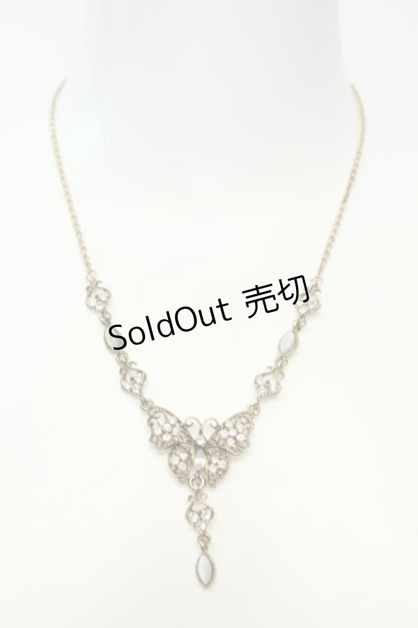 画像2: axes femme / バタフライ＆ドロップストーンネックレス  ゴールド O-26-02-06-1025-AX-AC-OW-OS (2)