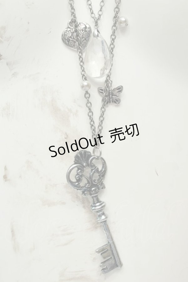 画像2: axes femme / 鍵モチーフ2連ネックレス  シルバー O-26-02-06-1026-AX-AC-OW-OS (2)