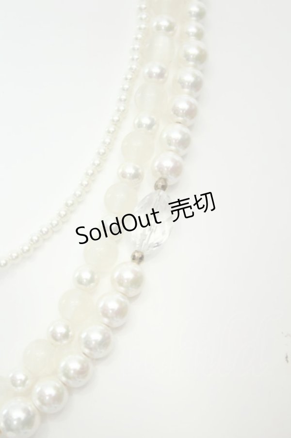 画像2: axes femme / パール三連ネックレス  シロ O-26-02-06-1003-AX-AC-OW-OS (2)
