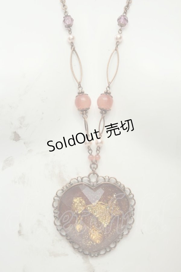 画像1: axes femme / ハート封入ネックレス  アンティークゴールド O-26-02-06-1029-AX-AC-OW-OS (1)