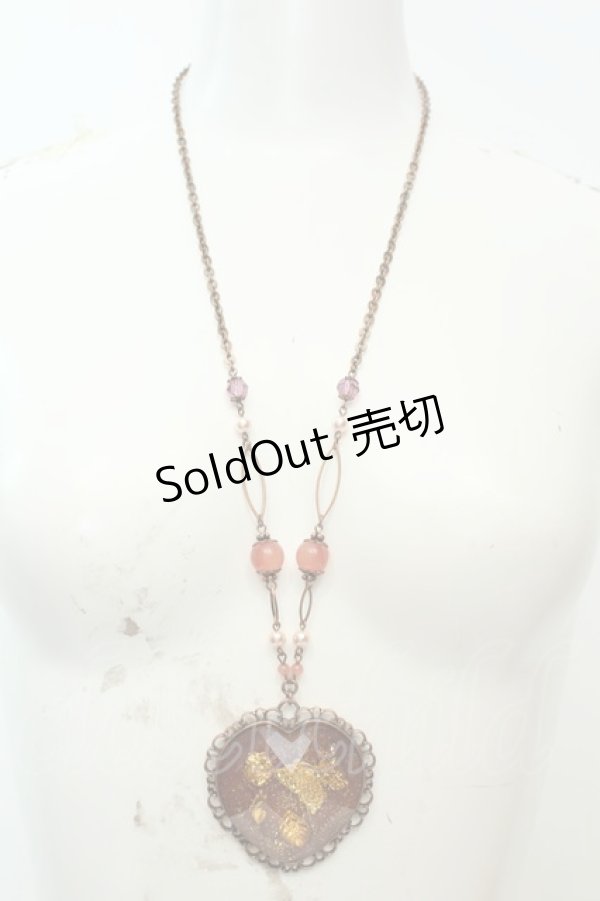画像2: axes femme / ハート封入ネックレス  アンティークゴールド O-26-02-06-1029-AX-AC-OW-OS (2)