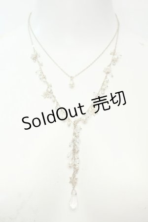 画像: axes femme / パール＆スノークリスタルネックレス  シルバー O-26-02-06-1030-AX-AC-OW-OS