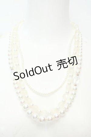 画像: axes femme / パール三連ネックレス  シロ O-26-02-06-1004-AX-AC-OW-OS