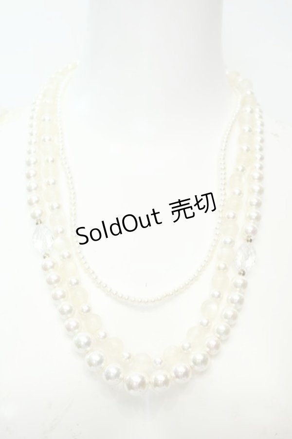 画像1: axes femme / パール三連ネックレス  シロ O-26-02-06-1004-AX-AC-OW-OS (1)