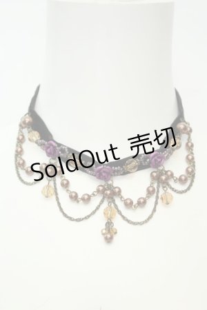 画像: axes femme / ローズモチーフ使いベロアチョーカー  クロ O-26-02-06-1034-AX-AC-OW-OS