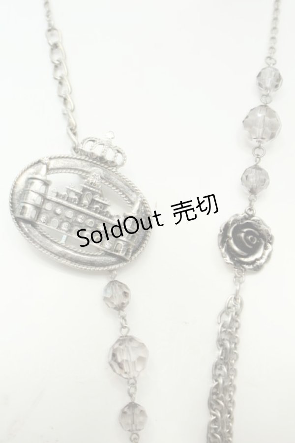 画像2: axes femme / お城モチーフブローチ付きネックレス  シルバー O-26-02-06-1040-AX-AC-OW-OS (2)