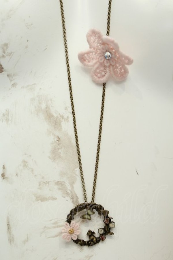 画像1: axes femme / お花＆リースモチーフネックレス  ゴールド O-26-02-06-1041-AX-AC-OW-OS (1)