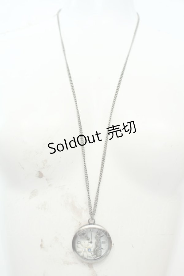 画像2: axes femme / うさぎ懐中時計ネックレス  シルバー O-26-02-06-1047-AX-AC-OW-OS (2)