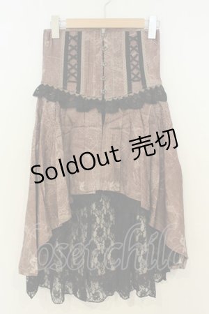 画像: Ozz oneste / 地図柄フィッシュテールスカート  ブラウン O-26-02-06-007-OO-SK-OW-OS