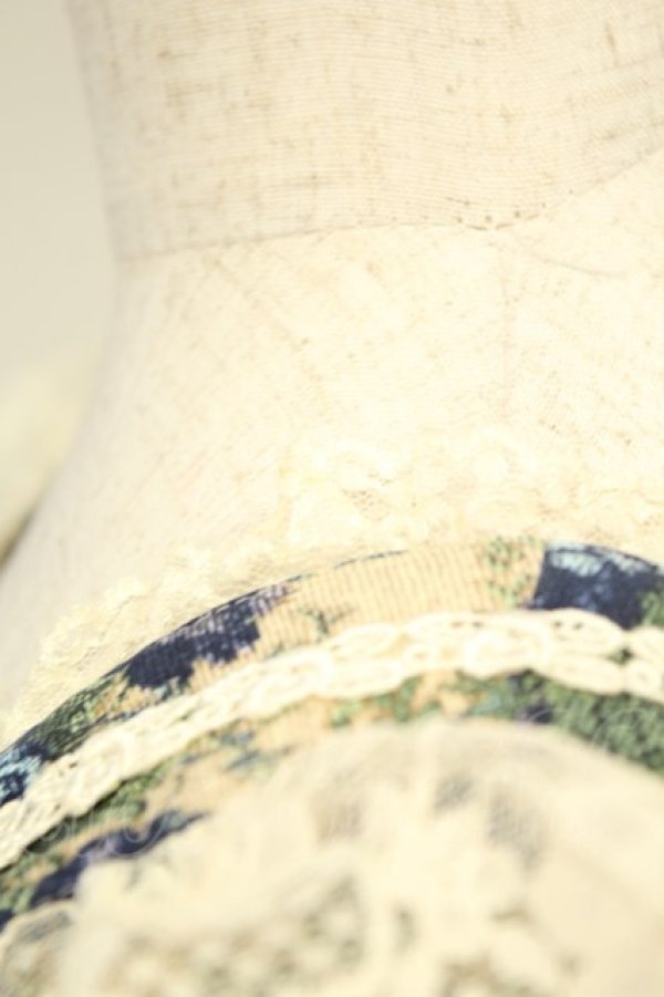 画像5: metamorphose / ゴブランブーケバッスルワンピース  ブルー系 O-26-02-06-054-ME-OP-OW-OS (5)