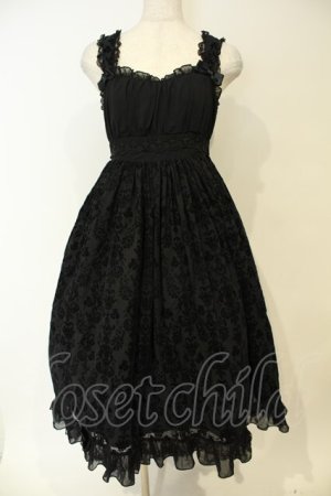 画像: metamorphose / グレースフロッキーミディアムジャンパースカート  クロ O-26-02-06-056-ME-OP-OW-OS