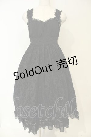 画像: metamorphose / グレースフロッキーミディアムジャンパースカート  クロ O-26-02-06-056-ME-OP-OW-OS