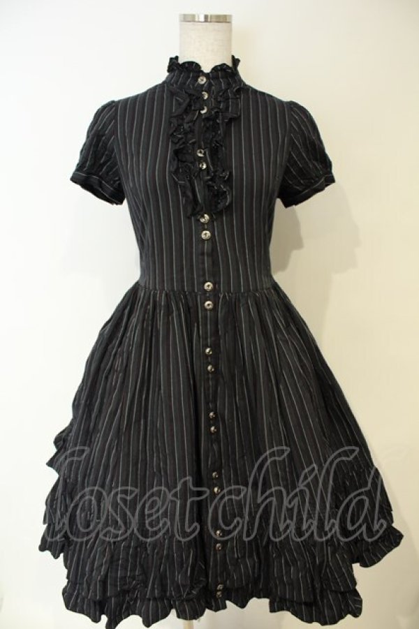 画像1: metamorphose / Elegant Ladyストライプワンピース  グリーン O-26-02-06-063-ME-OP-OW-OS (1)