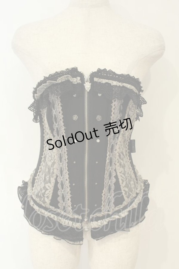 画像1: Ozz oneste / はしごレースコルセット  ブラック O-26-02-06-009-OO-TO-OW-OS (1)