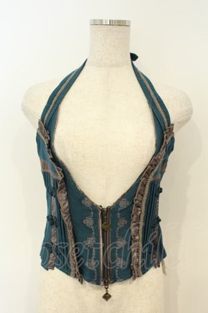 画像: Ozz oneste / チャイナボタンコルセット  グリーン O-26-02-06-010-OO-TO-OW-OS