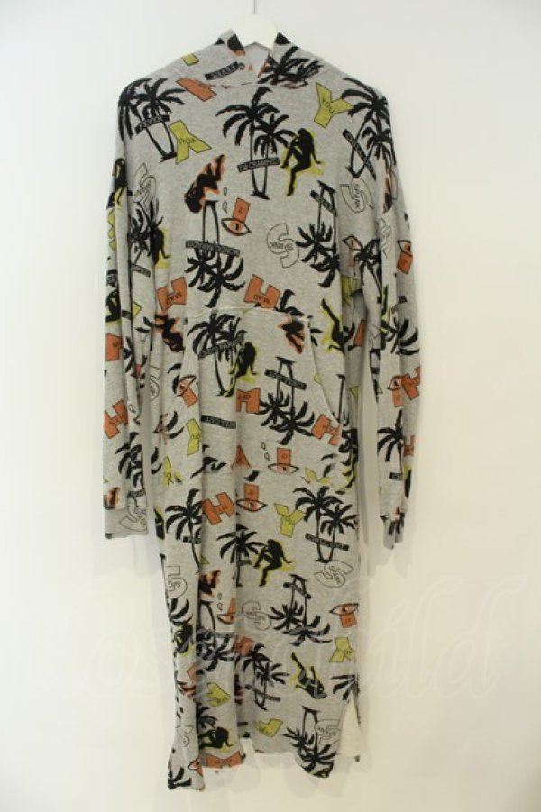画像1: HYSTERIC GLAMOUR / MONDO PARADISE柄 ロングワンピース F グレー O-26-02-06-003-PU-OP-YM-OS (1)