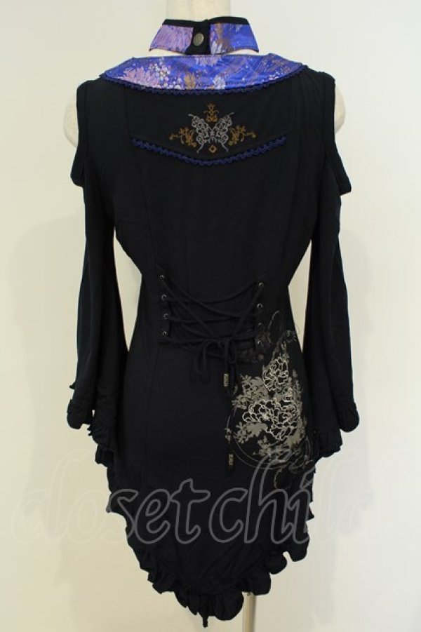 画像5: Ozz oneste / チャイナジャガードオフショルプルオーバー  ネイビー O-26-02-06-014-OO-TO-OW-OS (5)