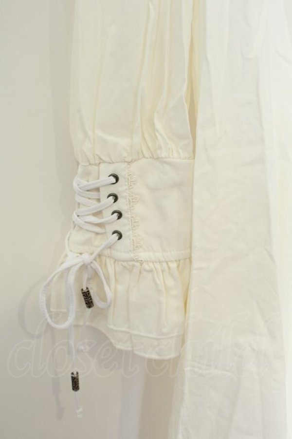 画像4: Ozz oneste / レースフリルシャツワンピース  ホワイト O-26-02-06-017-OO-OP-OW-OS (4)