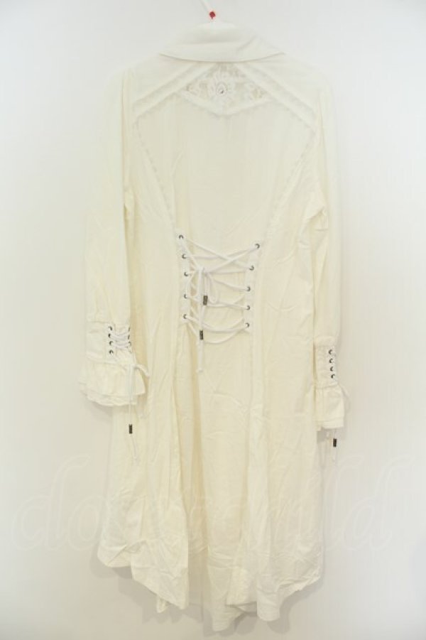 画像5: Ozz oneste / レースフリルシャツワンピース  ホワイト O-26-02-06-017-OO-OP-OW-OS (5)