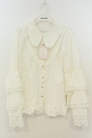 画像: Vilia / フリル袖ブラウス L シロ O-26-02-06-019-LO-BL-OW-OS