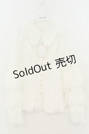 画像: Vilia / フリル袖ブラウス L シロ O-26-02-06-019-LO-BL-OW-OS