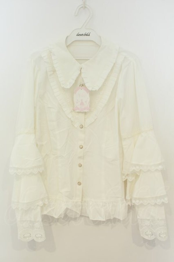 画像1: Vilia / フリル袖ブラウス L シロ O-26-02-06-019-LO-BL-OW-OS (1)