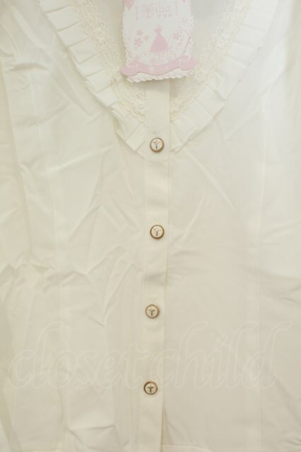 画像2: Vilia / フリル袖ブラウス L シロ O-26-02-06-019-LO-BL-OW-OS (2)