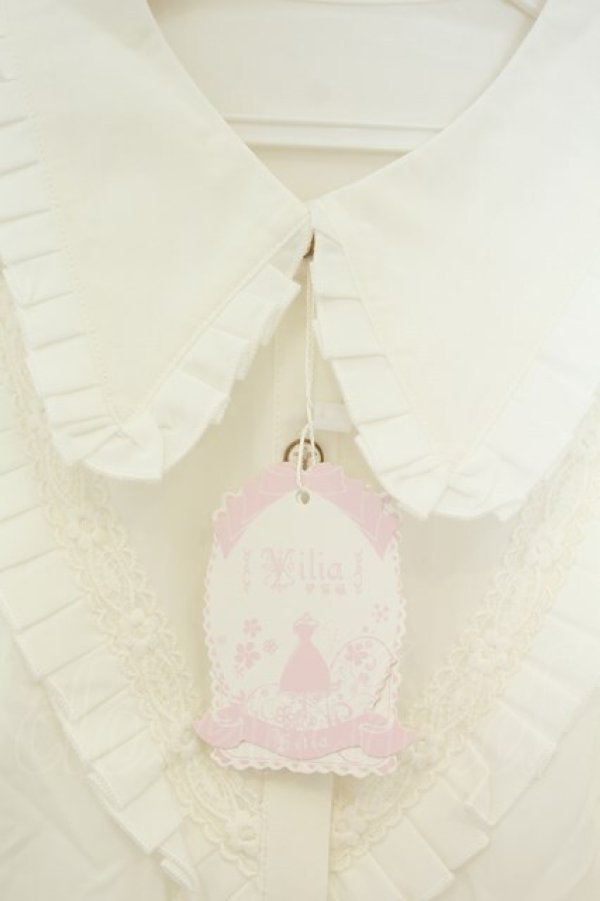 画像3: Vilia / フリル袖ブラウス L シロ O-26-02-06-019-LO-BL-OW-OS (3)