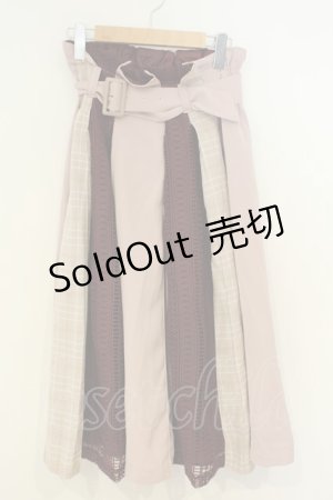 画像: axes femme POETIQUE / パッチワークプリーツスカート M ピンク O-26-02-06-022-AX-SK-OW-OS