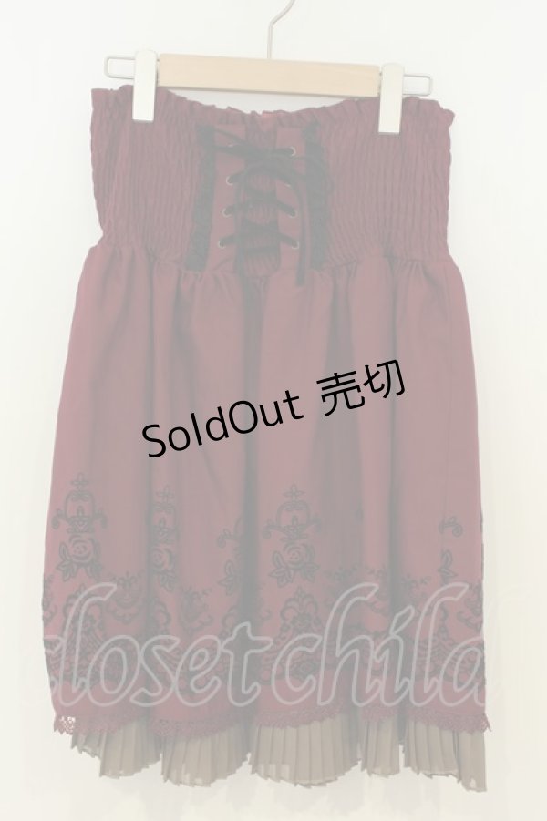 画像1: axes femme / ハイウエストスカート M ワイン O-26-02-06-024-AX-OP-OW-OS (1)