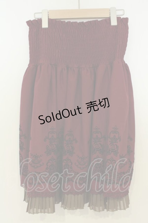 画像2: axes femme / ハイウエストスカート M ワイン O-26-02-06-024-AX-OP-OW-OS (2)