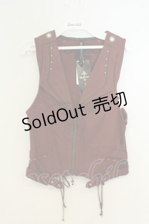 画像: Ozz Croce / ダブルレースアップベスト  レンガ O-26-02-06-028-OO-TO-OW-OS