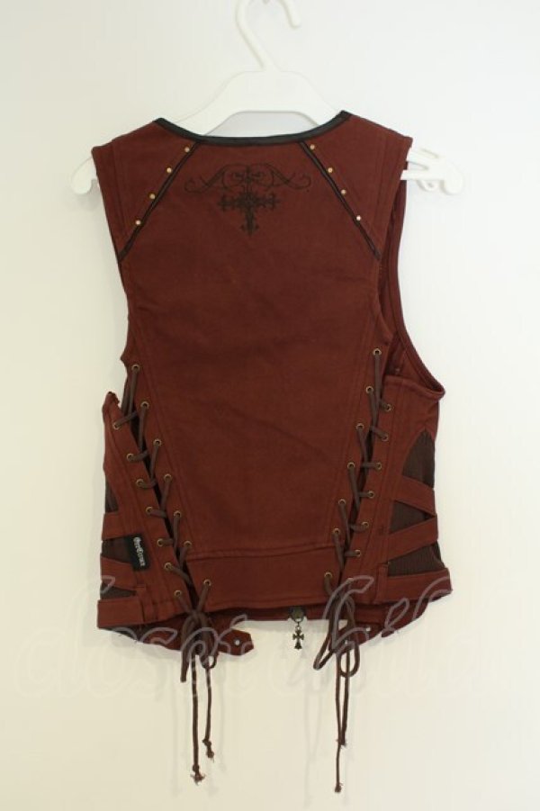 画像3: Ozz Croce / ダブルレースアップベスト  レンガ O-26-02-06-028-OO-TO-OW-OS (3)