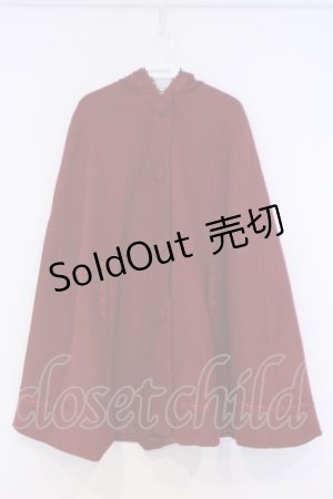画像: Innocent World / リボンフードマント  ワイン O-26-02-07-003-IW-CO-OW-OS