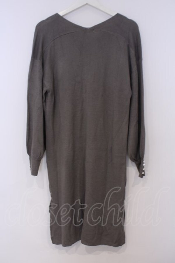画像3: axes femme / Vネックロングニットワンピ M グレー O-26-02-07-031-AX-OP-IG-OS (3)