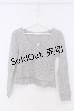 画像: axes femme / 後ろレースアップラメニット M グレー O-26-02-07-032-AX-TO-IG-OS