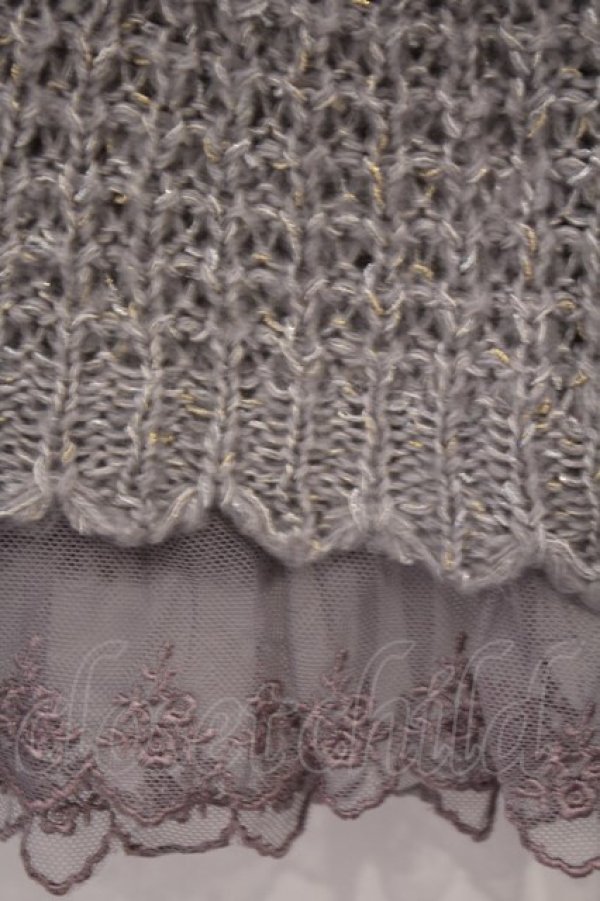 画像2: axes femme / 後ろレースアップラメニット M グレー O-26-02-07-032-AX-TO-IG-OS (2)