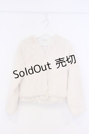 画像: axes femme / ショートフェイファーコート  アイボリー O-26-02-07-033-AX-JA-IG-OS