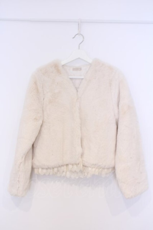 画像1: axes femme / ショートフェイファーコート  アイボリー O-26-02-07-033-AX-JA-IG-OS (1)