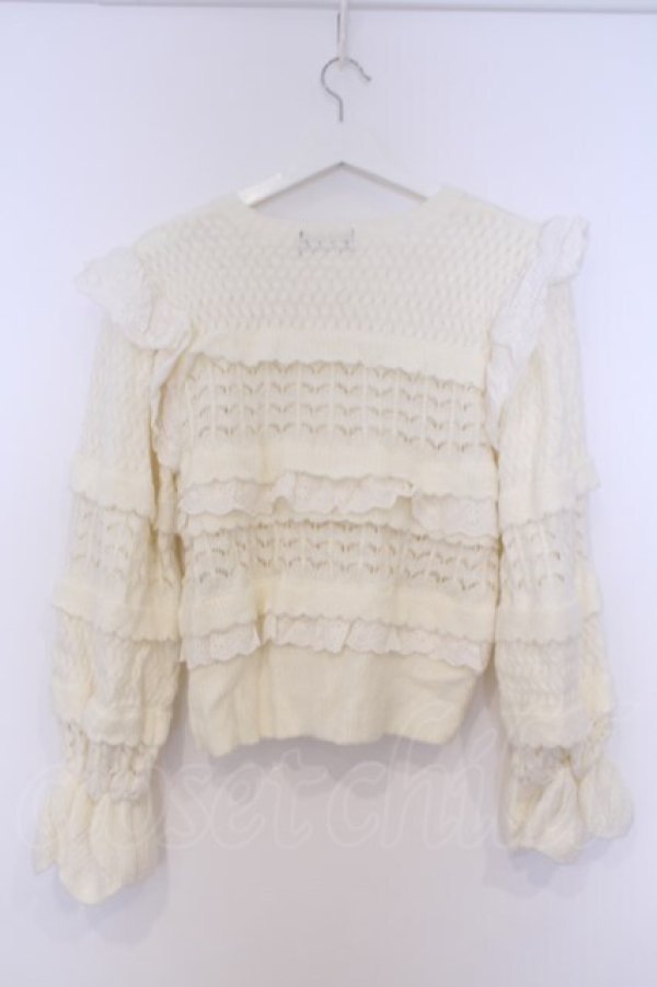 画像3: axes femme NOSTALGIE / コットンレースニットカーディガン M アイボリー O-26-02-07-034-AX-TO-IG-OS (3)
