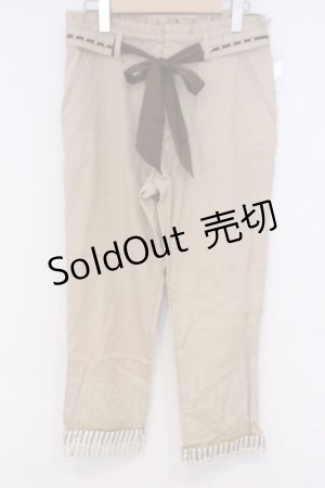 画像: axes femme / ウエストリボンチノパン L ベージュ O-26-02-07-037-AX-PA-IG-OS