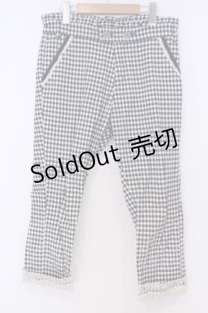 画像: axes femme / ダブルボタンロールアップパンツ L シロクロ ギンガム O-26-02-07-038-AX-PA-IG-OS