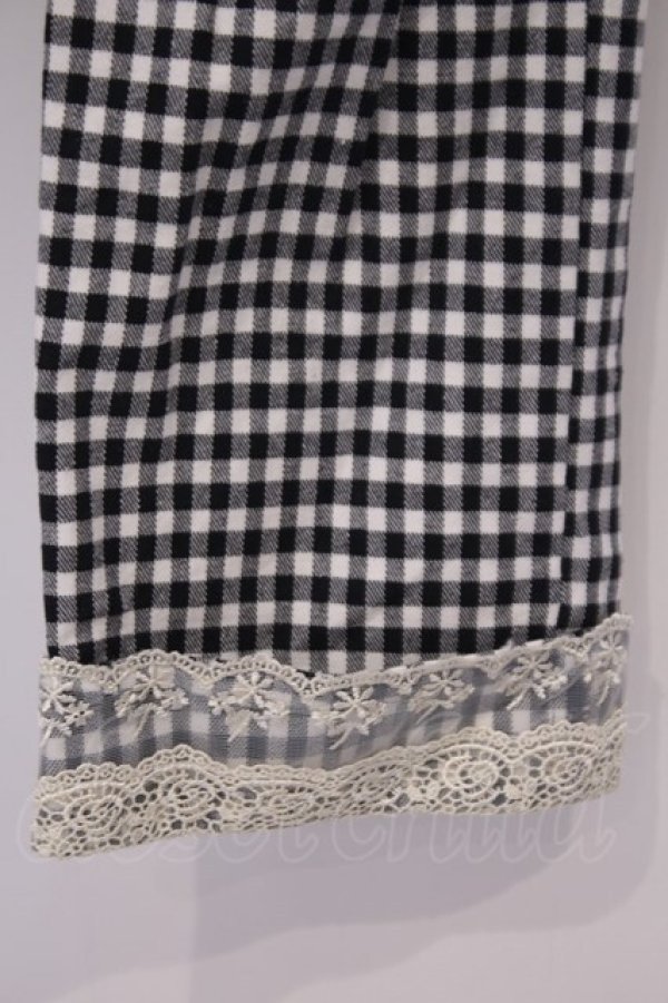 画像2: axes femme / ダブルボタンロールアップパンツ L シロクロ ギンガム O-26-02-07-038-AX-PA-IG-OS (2)