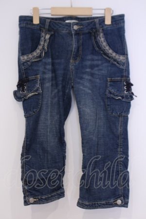 画像: axes femme / スアップカーゴデニムパンツ L インディゴ O-26-02-07-039-AX-PA-IG-OS